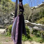 絣 ショルダーバッグピンクえんじ色系