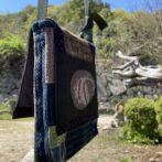 絣、柿渋染、抜染画アートショルダーバッグ