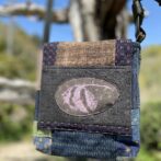 絣、柿渋染、抜染画アートショルダーバッグ