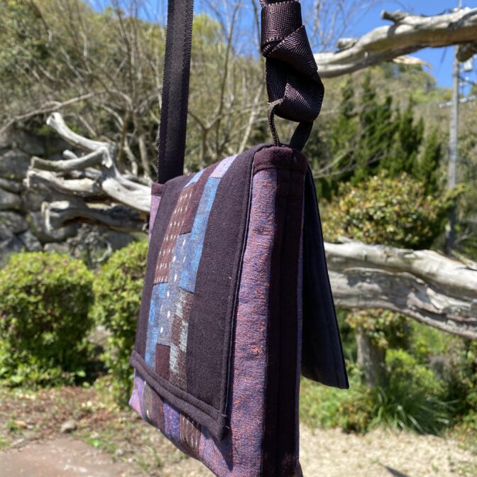 絣　ショルダーバックピンクエンジ系色