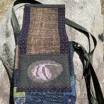 絣、柿渋染、抜染画アートショルダーバッグ