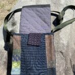 絣、柿渋染、抜染画アートショルダーバッグ