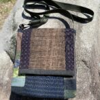 絣、柿渋染、抜染画アートショルダーバッグ